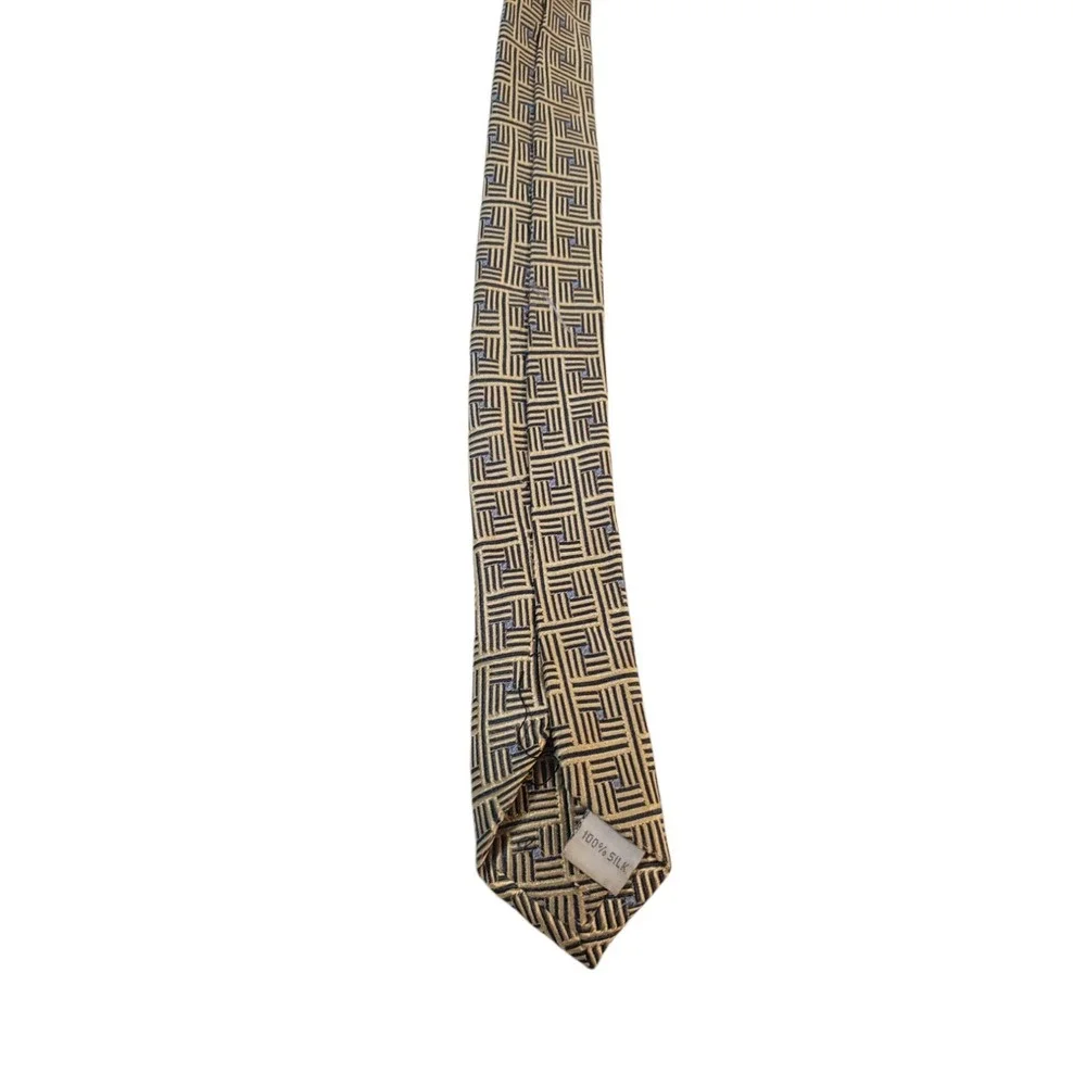 Burma Bibas‎ Mens Tie Necktie Designer Luxury Gold Black Blue Geometric Business